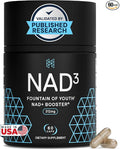 HPN NAD3 Clinical NAD+ Booster Cellular Health &amp Natural Energy - NAD Supplement for Healthy Aging Metabolic Support NRF2 &amp Longevity Nicotinamide Riboside &amp NMN Alternative 60ct 30-