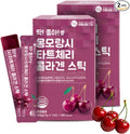 Mi-ppeum Cham&ampDeul Tart Cherry Collagen Jelly Stick 2Pack - 15 Sticks Per Pack - 1600mg Fish Collagen for Skin Elasticity &amp Hydration Tart Cherry Concentrate - Korean Collagen Jelly Stick - 콜