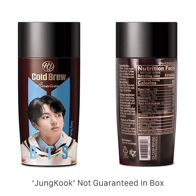PALDO BTS BangTan Kpop Cold Brew Americano Coffee Bottled Drinks Ready To Drink Unsweetened Beverage Bottle Random Assortment Box (24 Pack x 9.13 Fl Oz)