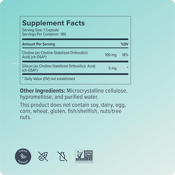 Biosil Collagen Booster Supplement - 180 Original Capsules - Patented ch-OSA Activator for Skin Hair Nails &amp Joints - Supports Natural Production - 90-Day Supply
