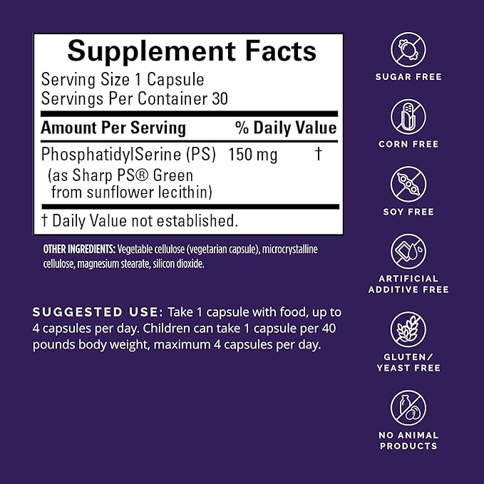BRAINMD Dr Amen NeuroPS - 30 Capsules - 150 mg PhosphatidylSerine - Promotes Mental Focus Energy &amp Memory - Gluten Free - 30 Servings (Pack of 2)
