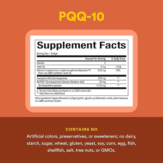 Natural Factors PQQ-10 Supports Energy and Healthy Aging Dietary Supplement 60 softgels (60 servings)