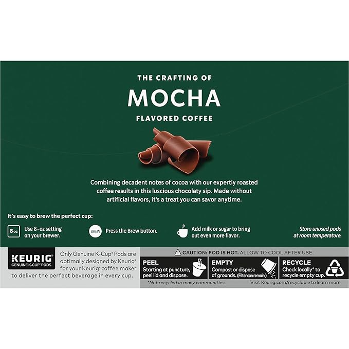 Starbucks K-Cup Coffee Pods Flavored Hot or Iced Coffee Mocha 60 Keurig Pods