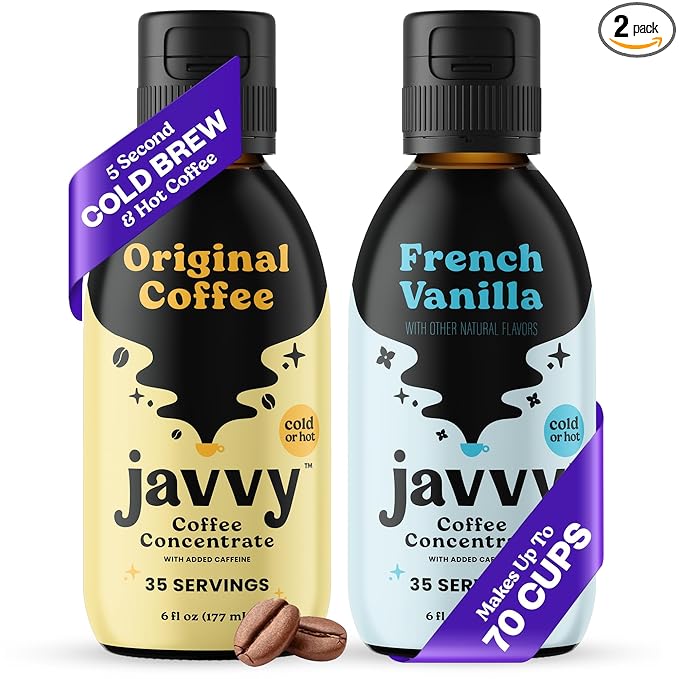 Coffee Concentrate Bundles - Cold Brew Coffee Perfect for Hot or Iced Instant Coffees Hot Drinks Cold Brew Concentrate - Original &amp French Vanilla