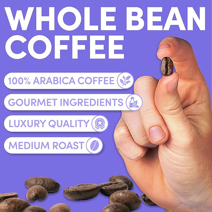 2 lb Highlander Grogg Whole Bean Coffee | Butterscotch Caramel Vanilla Flavored Coffee Beans | Bulk Medium Roast Flavored | Specialty Grade | 32 oz