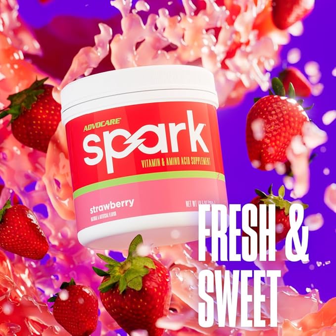 AdvoCare Spark - Energy Drink Mix - Vitamin &amp Amino Acid Supplement - Supports Energy &amp Focus - Portable Immune Support - Sugar-Free - Strawberry