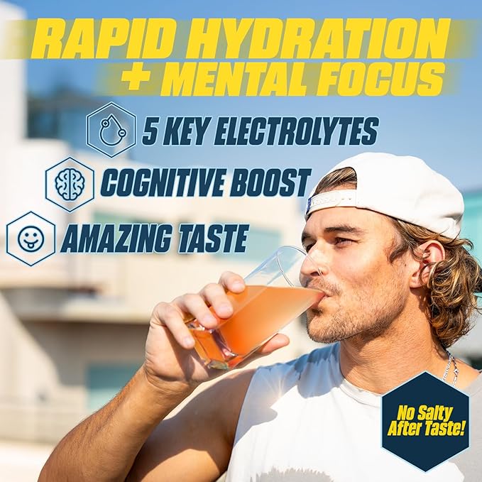 G Fuel Electrolytes Powder for Instant Hydration and Focus | Sugar Free Orange Oasis Flavor Electrolyte and Nootropic Drink Mix to Sharpen Mental Focus 20 Servings