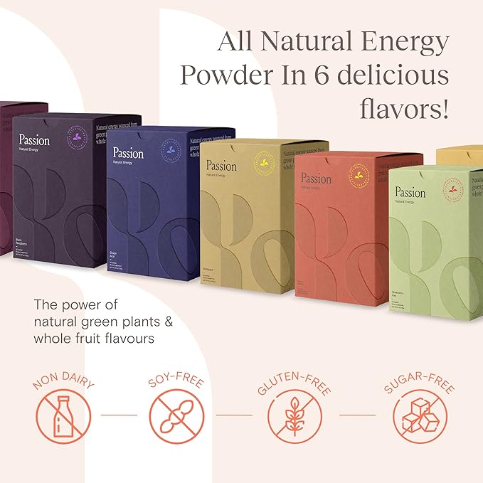 Yoli® Passion Energy Drink Powder Mix - Natural Energy Drink Mix for Endurance and Stamina 30 Packets - Variety
