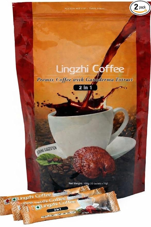 Digitaldive DX Lingzhi BLACK Coffee 2 in 1 Instant Coffee With Ganoderma Extract (2 Pack)