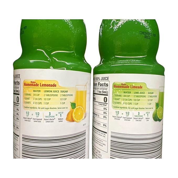 Generic 100% Lemon and Lime Juice Natural Strength. 32 Fl Oz (Pack of 2)