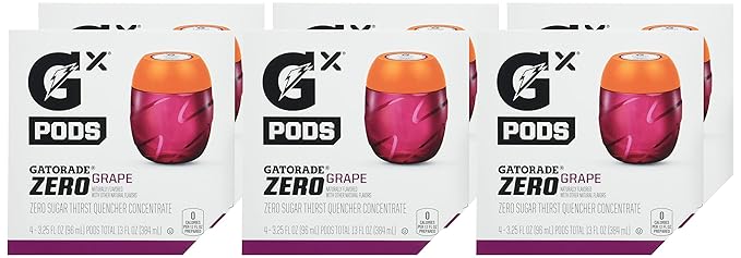 Gatorade Gx Hydration System Non-Slip Gx Squeeze Bottles Or Gx Sports Drink Concentrate Pods - 4 count (Pack of 6)