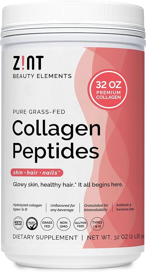 Zint Pure Grass-Fed Collagen Peptides Unflavored Container 32 oz (907 g)