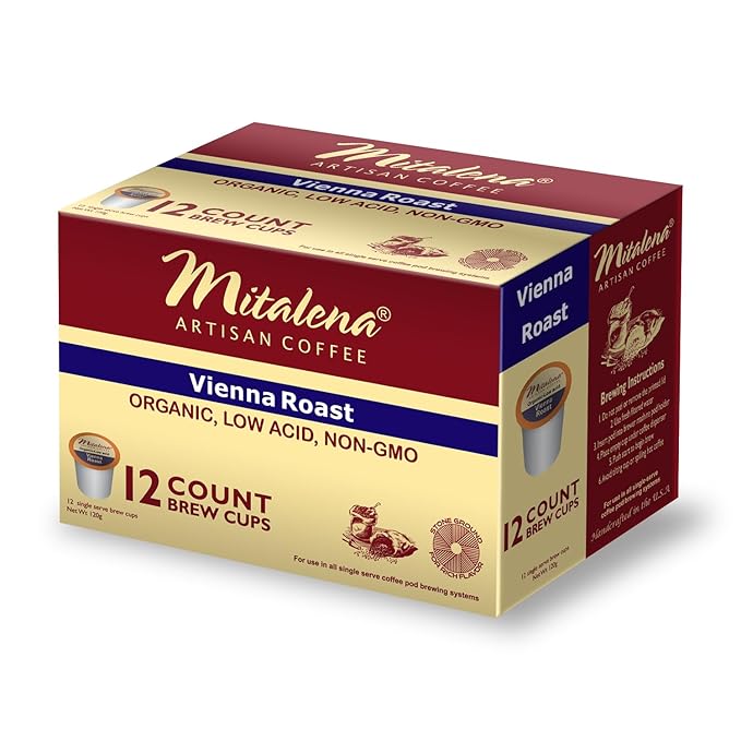 Mitalena Artisan Coffee Variety Pack - 72 Low Acid Organic Coffee Pods Compatible with Keurig K Cup Coffee Maker - Try 6 Different Flavors - Small Batch Artisan K Cups