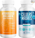 Aura Vitamin Mega Antioxidant Bundle | Hydrolyzed Collagen &amp AFA Stem Cell | Hydrolyzed Collagen with Vitamin C Aphanizomenon Flos-Aquae | Celula Madre Skin Hair and Nail Support – 60 Each Caps