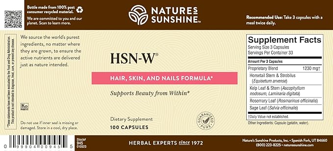 Nature's Sunshine HSN-W 100 Capsules (Pack of 2)