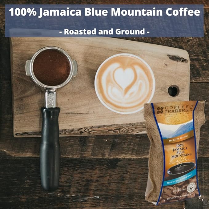 Jamaica Blue Mountain Coffee Certified 100% Pure Roasted Ground 1 Lb