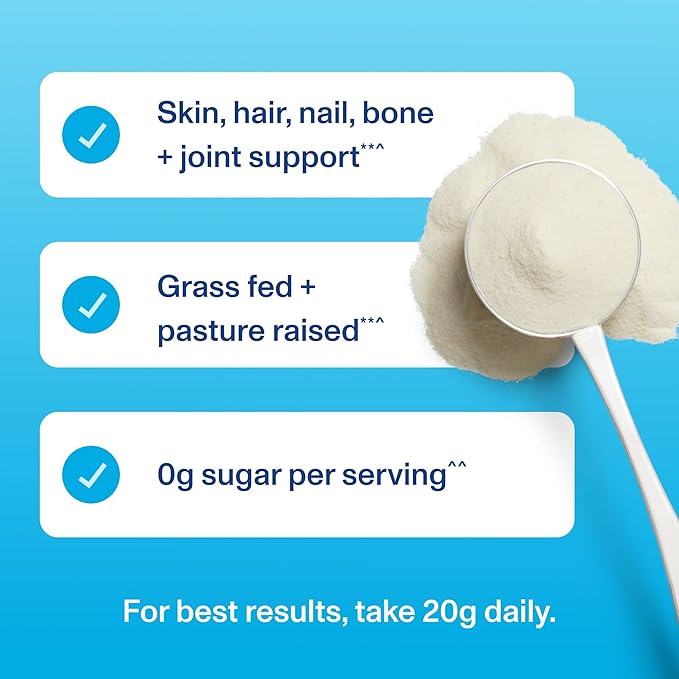 Vital Proteins Collagen Peptides Powder - Grass Fed Collagen Peptides for Hair Nail Skin Bone &amp Joint Health Unflavored 14.3oz