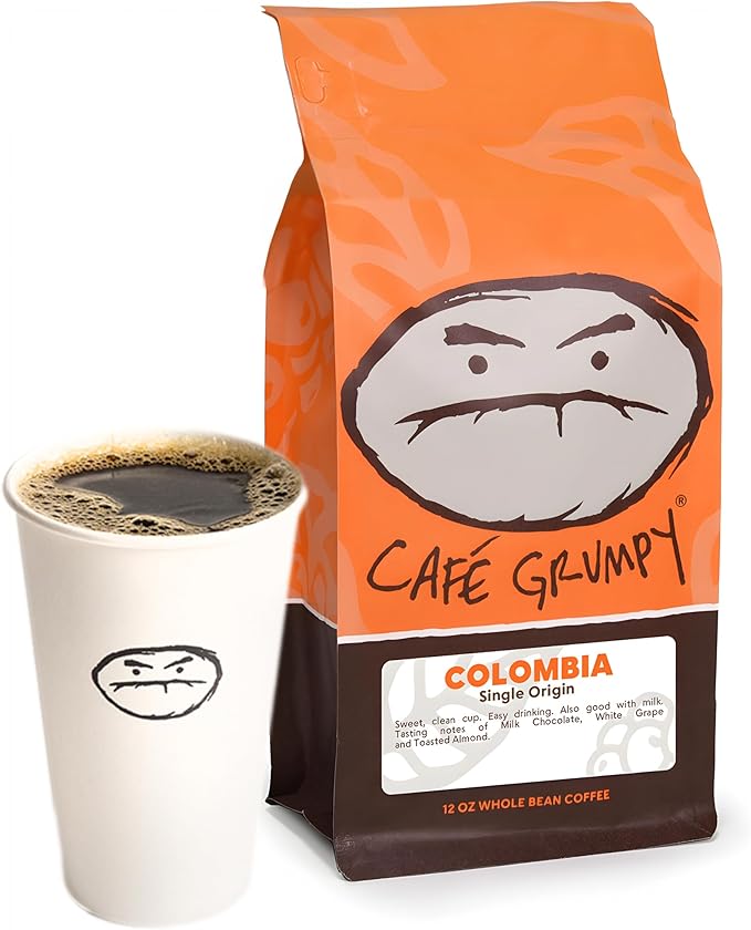 Café Grumpy Colombia Medium Roast Coffee Organic Single Origin French Press Grind Premium Medium Grind for Pour Over &amp Cold Brew Espresso 12oz