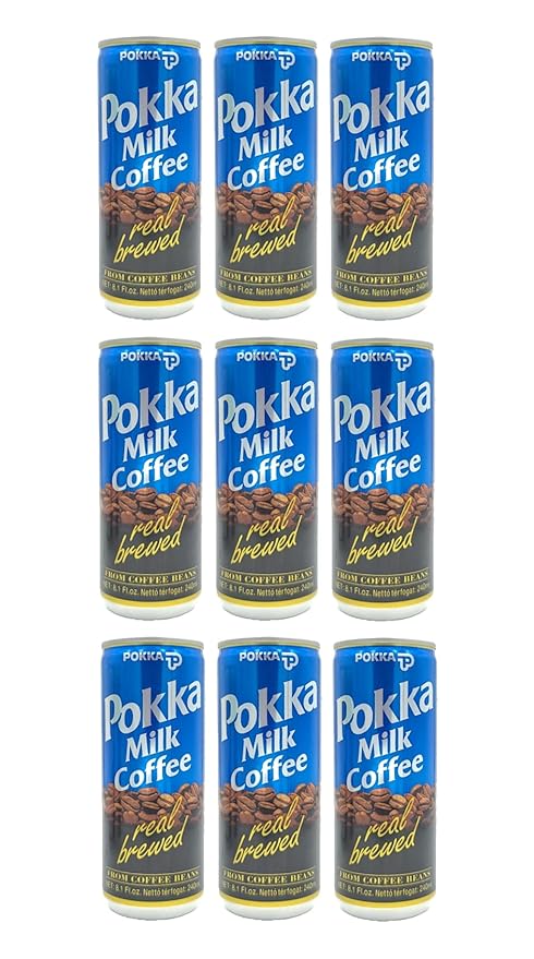 POKKA Coffee 9-Pack Set - Milk Coffee Vanilla Coffee Cappuccino 8.1 Fl Oz (240ml) Each (Milk Coffee)