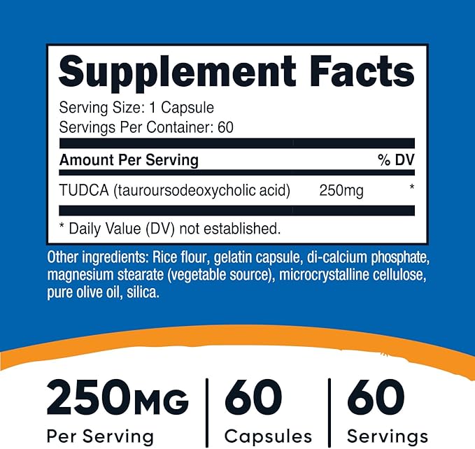 Nutricost Tudca 250mg 60 Capsules (2 Bottles)