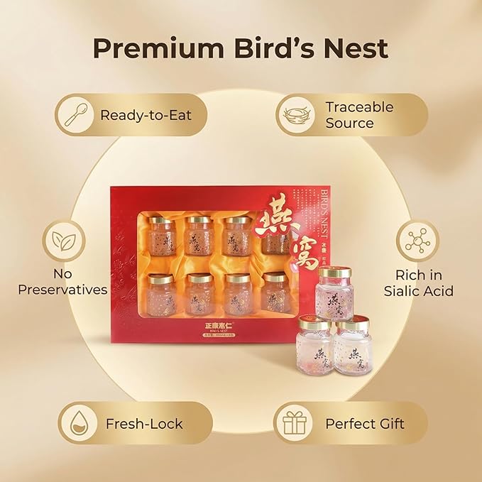 FLKMY Premium Bird Nest Drink Swallow Bird Nest Bird's Nest Drink Gift Box (燕窝) 8 bottles*2.4oz Drink Traditional Nourishing Beverage