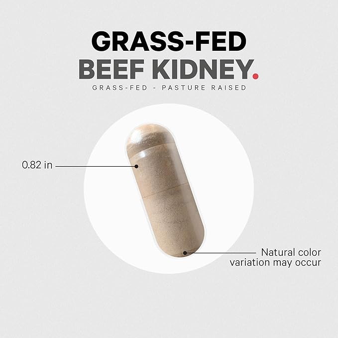 Codeage Grass Fed Beef Kidney Supplement - Freeze Dried Non-Defatted Desiccated Glandulars Nutrition Bovine Pills – Pasture Raised Beef Vitamins - Non-GMO -180 Capsules