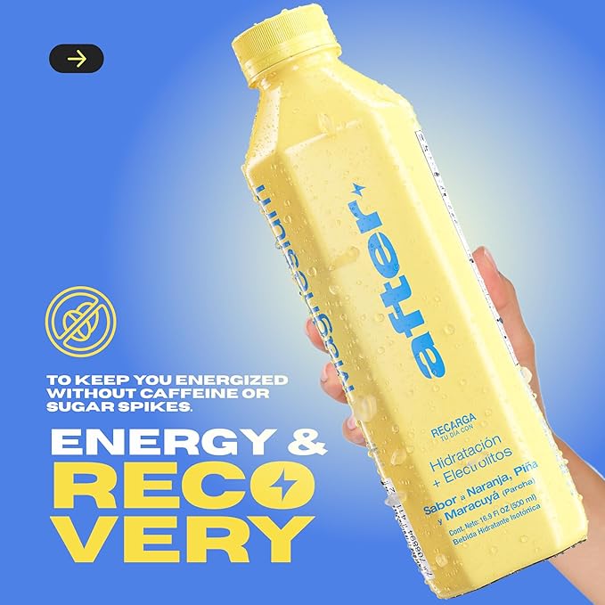 AFTER Electrolyte Drink Orange Pineapple Passionfruit Flavor Electrolytes Hydration Drink 12 Pack 16.9 fl oz Bottles