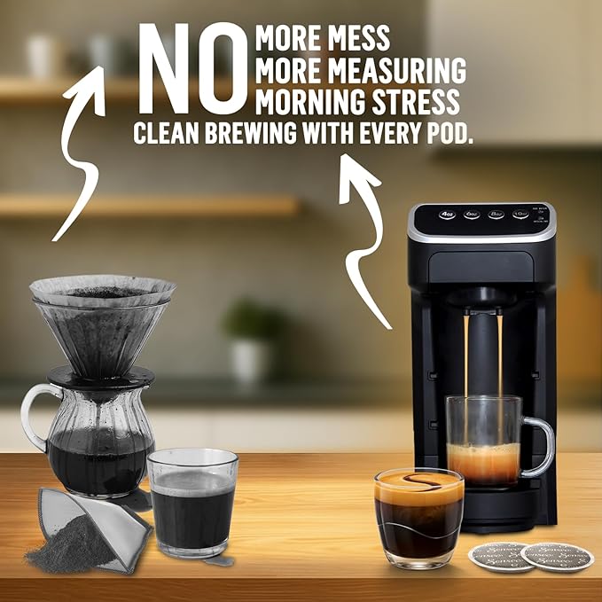 Senseo Strong Dark Roast Coffee Pods 48 Count (Pack of 10) - Single Serve Coffee Pods Bulk Pack for Senseo Coffee Machine - Compostable Coffee Pods for Hot or Iced Coffee Cold Brew Coffee