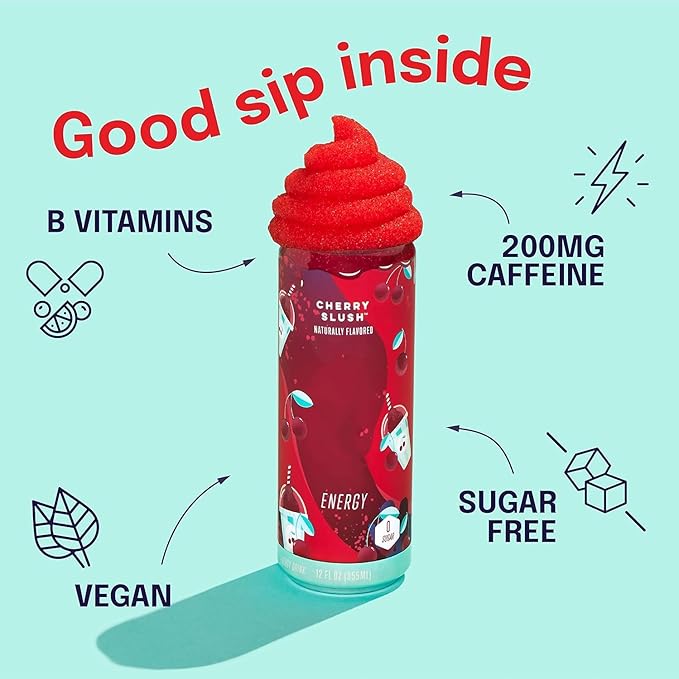 New Alani Lime Slush Pink Slush Cherry Slush Energy Drink Sugar Free - 12 fl oz Low-Calorie Energy Boost Drinks (Pack of 6)