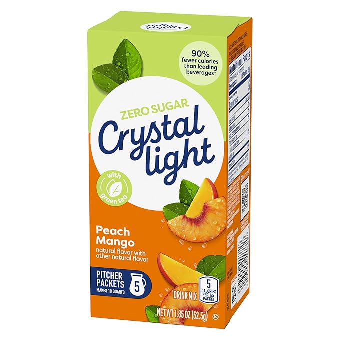 Crystal Light Peach Mango Green Tea Drink Mix 10-Quart Box (Pack of 7)