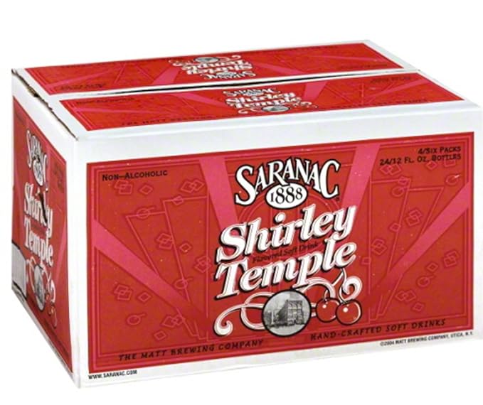 Saranac World Famous Hand-Crafted Shirley Temple Soda Soft Drink 12 fl oz (12 Glass Bottles)