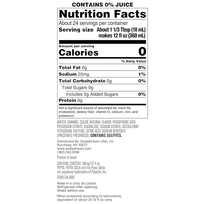 SodaStream Pepsi Wild Cherry Zero Sugar Drink Mix (440ml Pack of 4)