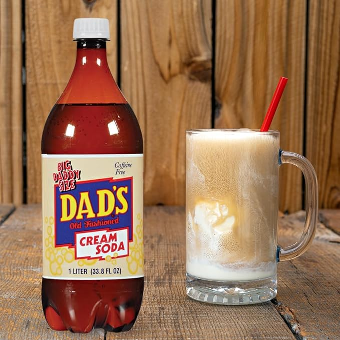Dad's Old Fashioned Soda – 15 Bottles (1 Liter Each) – Premium Retro Soft Drink – Classic Root Beer Flavor – Vintage-Style Craft Soda for Nostalgic Refreshment &amp Gifting (15 Pack Cream Soda)