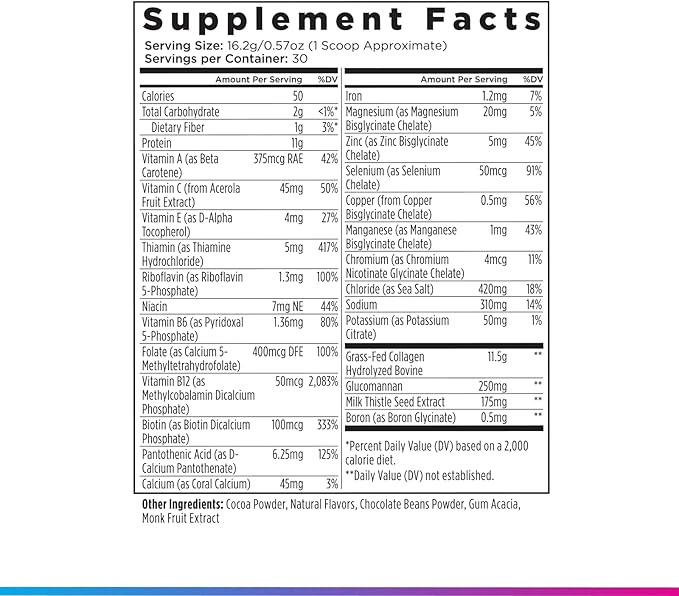 Livingood Daily Collagen Powder for Women &amp Men Grass Fed Hydrolyzed Collagen Peptides Protein &amp Multivitamins for Healthy Hair Skin &amp Nails Keto &amp Paleo Gluten Free Chocolate 3