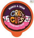 Crazy Cups Flavored Coffee Pods Berries &amp Cream Single Serve Keurig K Cups Machines Hot or Iced &amp Medium Roast Coffee in Recyclable Pods (88 CountPack of 4)