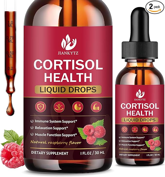 (2 Pack) Cortisol Liquid Drops for Women - Balanced Cortisol Hormone Balance Support Cortisol Supplements for Women with Magnesium Complex Rhodiola Rosea Ashwagandha Sugar-Free 1 Fl Oz