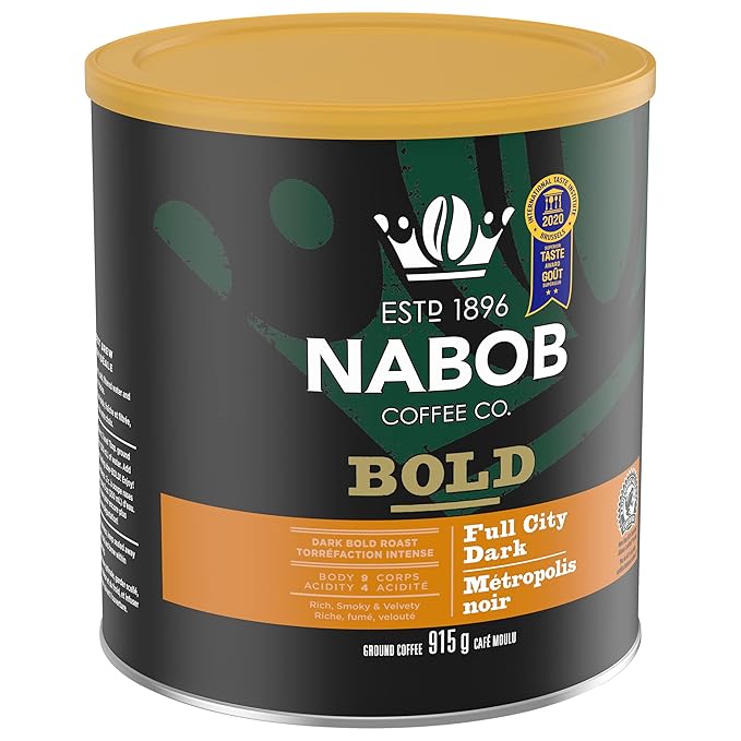 NABOB Full City Dark Ground Coffee 915g/32.27 Ounces Pack of 6 {Imported from Canada}