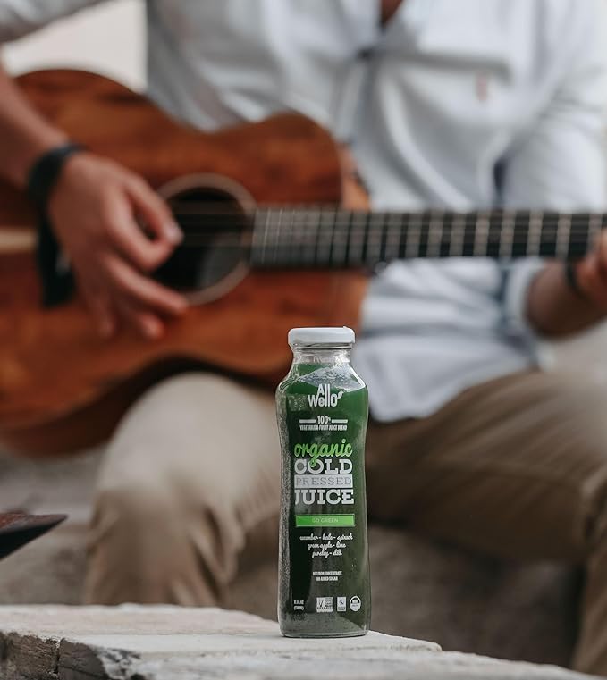 ALLWELLO Organic Cold Pressed Juice Drinks with Real Fruits and Vegetables Gluten Free Non-GMO Healthy Juices No Preservatives No Sugar Added 6 PK Variety Pack (2 Berry Delight 2 Tropical Escape 2