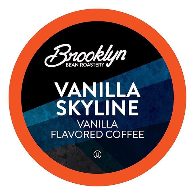 Brooklyn Beans Vanilla Skyline Flavored Gourmet Coffee Pods Compatible with 2.0 Keurig Coffee Pods Brewers 72 Count