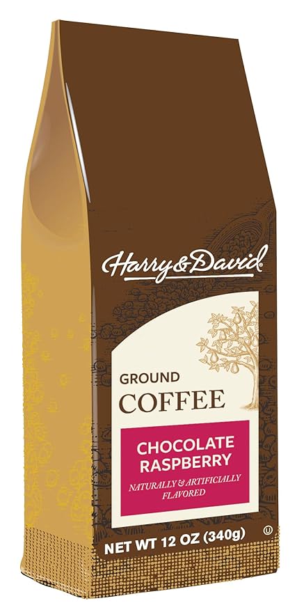 Flavor Blast Coffee Bundle Medium Roast with Brickhouse Peanut Butter Banana Harry &amp David Chocolate Raspberry and Junior's Salted Caramel Flavored Ground Coffee (pack of 3)