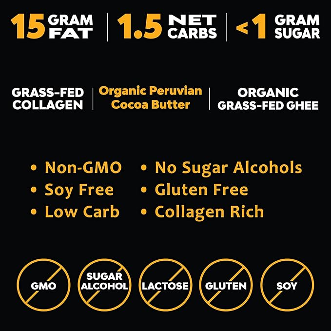 MariGold Keto Fat Bombs - Lemon Coconut - Low Carb Collagen Rich Grass-fed Ghee Organic Cocoa Butter Gluten-Free Non-GMO (2 bags 5 Servings Each)