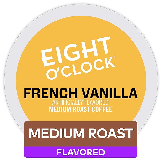 Eight O'Clock Coffee French Vanilla Single-Serve Keurig K-Cup Pods Flavored Light Roast Coffee 48 Count