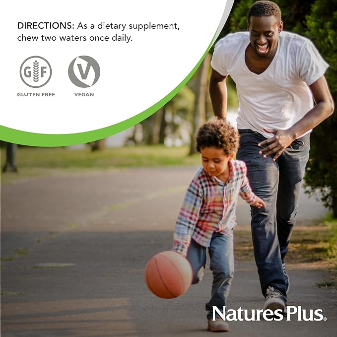 Natures Plus Source of Life Adult’s Chewable Apple Cinnamon - 90 Wafers Pack of 2 - Multi-Vitamin &amp Mineral Supplement - Gluten Free Vegetarian - 90 Total Servings