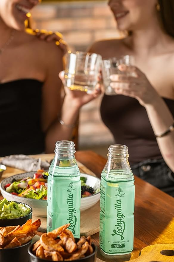 AGUAVE Orange-Lechuguilla Prebiotic Agave Drink 16.9Fl Oz | Nonalcoholic Fermented Agave | Low Sugar | Traditional Mexican Street Beverage (6 Pack Orange-Agave)