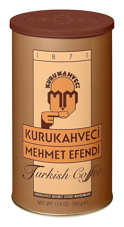 KURUKAHVECI MEHMET EFENDI Coffee Bundle – Turkish Coffee Ground 500g and Espresso Coffee 500g Rich Aroma