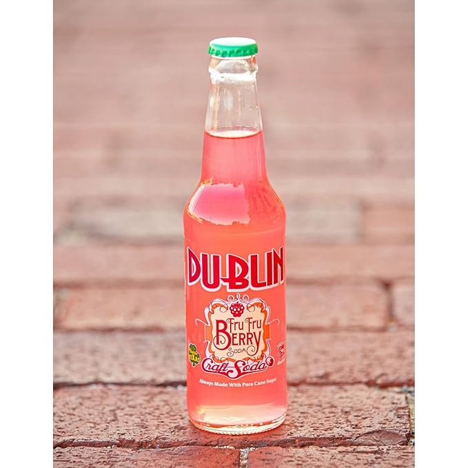 Dublin Bottling Works Craft Soda Pure Cane Sugar Made in Texas – Assorted 12-Pack – Premium Small-Batch Soda Gluten-Free Retro Artisanal Beverages (12 Pack FRU FRU Berry)