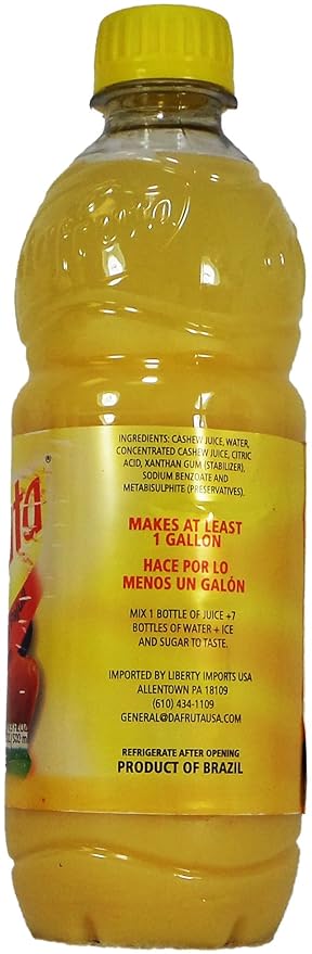 Dafruta Cashew Juice Concentrate - 16.9 FL.Oz | Suco Concentrado Dafruta Sabor Caju - 500ml - (PACK OF 02)