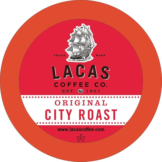 Lacas Coffee Original City Roast Single Serve Cups Compatible with K-Cup Brewers 48 Count