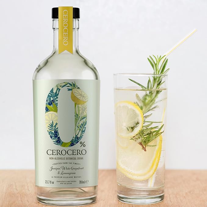 Gin Alternative Bundle | CeroCero White Grapefruit &amp Lemongrass | Pearsons Botanicals Rhubarb &amp Ginger | Non Alcoholic Spirits | Premium Non Alcoholic Gin by Spirits of Virtue 700ml