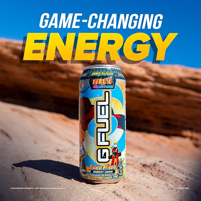 G Fuel Energy Drink Pomelo White Peach Sugar Free Beverage with 300mg Caffeine Daily Energy Boost with Focus Amino Vitamin + Antioxidants 16 oz Cans (Sage Mode 12-Pack)